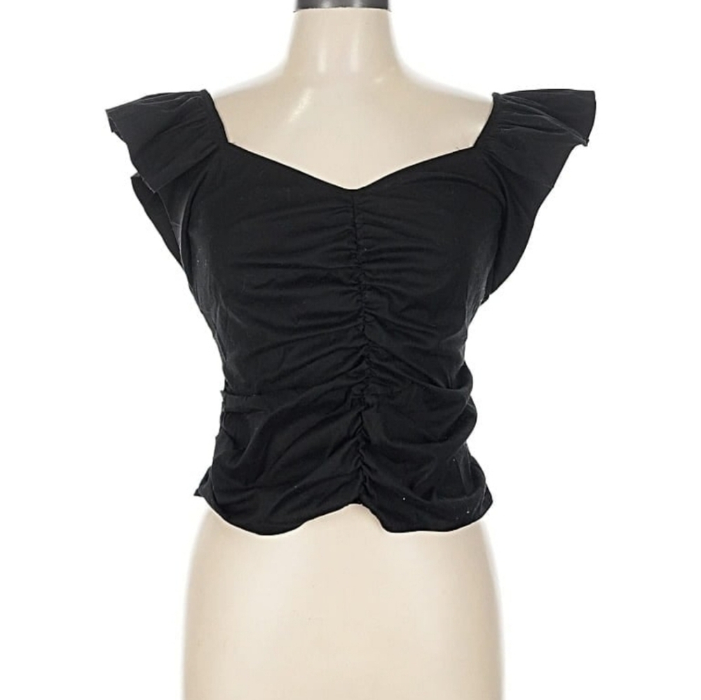 NWT WHBM Flutter Sleeve Ruched Front Top